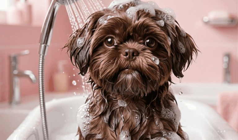 Shih Tzu – ZaiZai showering