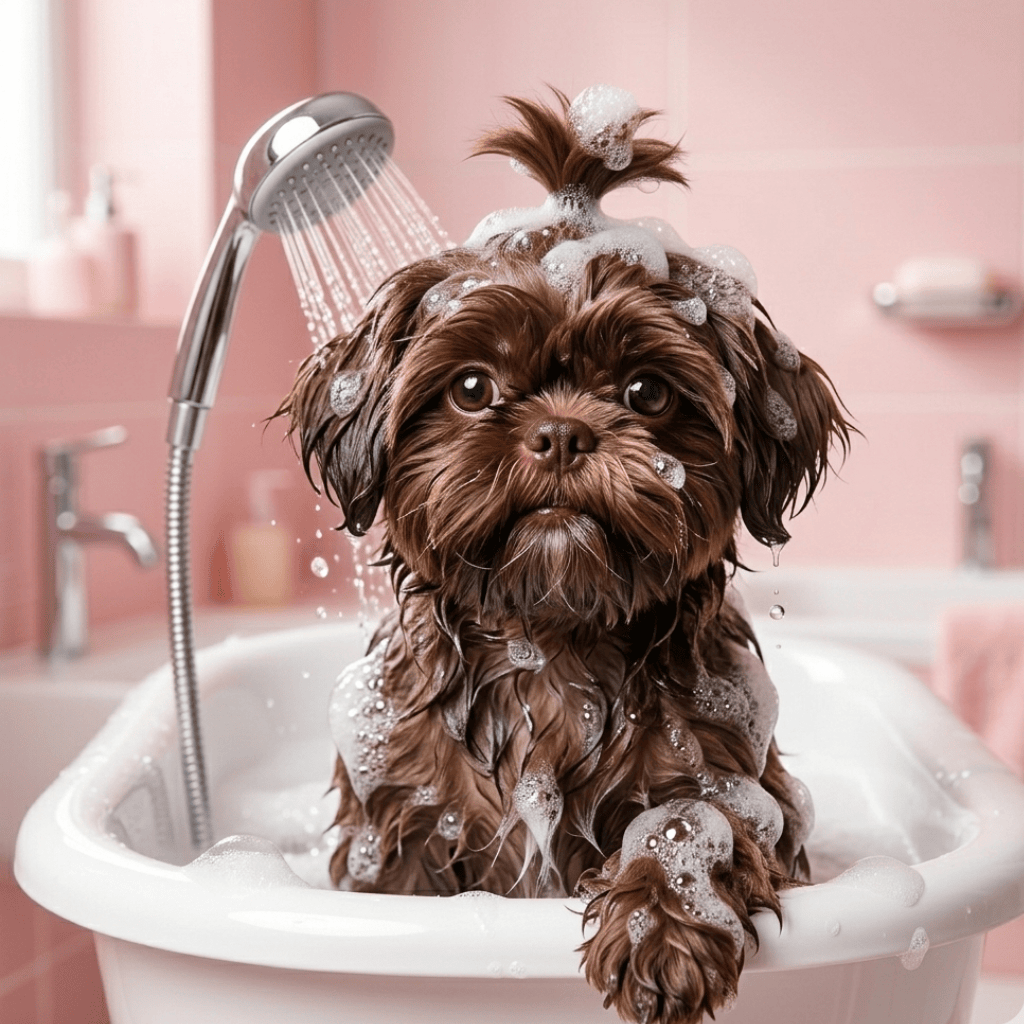 Shih Tzu – ZaiZai showering (1)
