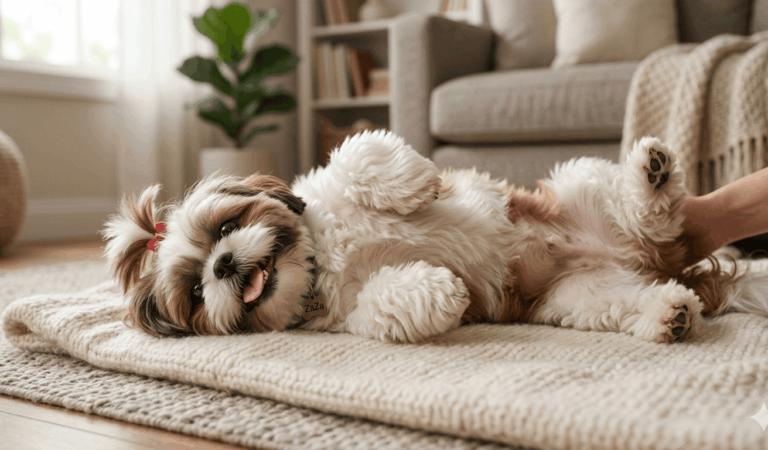 Cute Shih Tzu Loves Getting Belly Rubs!