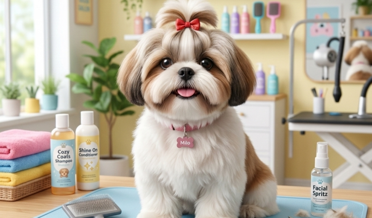PetGroooming – Cute Shih Tzu with Short Ears