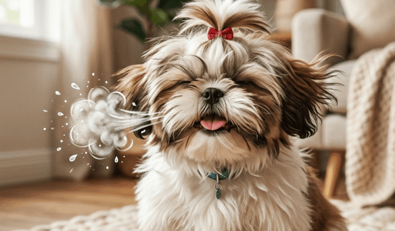 Cute Shih Tzu Sneezes on Command!