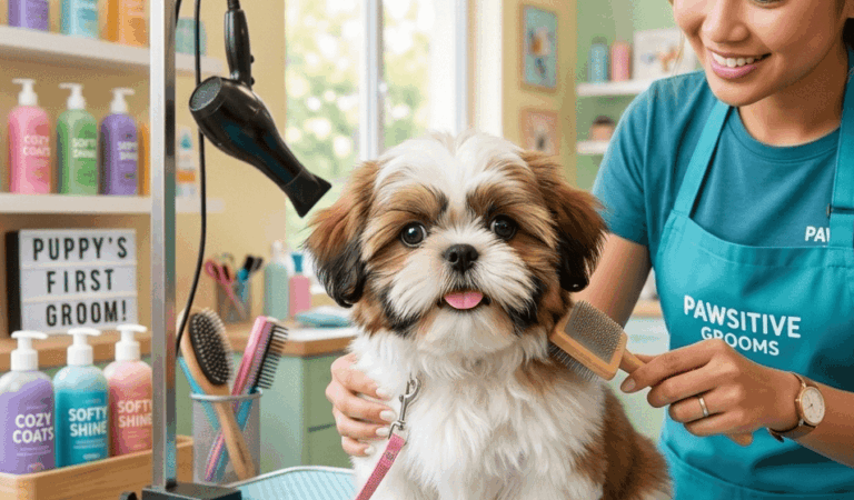 PetGroooming – Shih Tzu Puppy First Time at Grooming Salon
