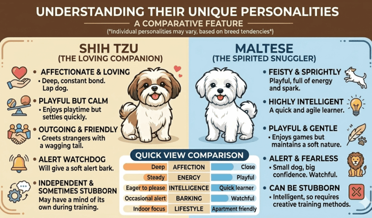 Natural Temperaments of Shih Tzu Compared to Maltese Dogs