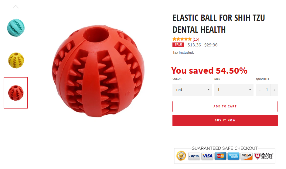 ELASTIC BALL FOR SHIH TZU DENTAL HEALTH